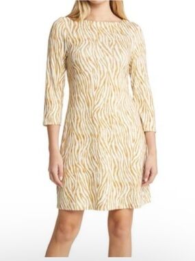 Tommy Bahama Zebra Print Dress NWT Large | 3/4 Sleeve Knit Dress